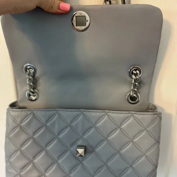 NEW Kate Spade Gray Quilted Leather Purse with Matching Wallet - Picture 5 of 15